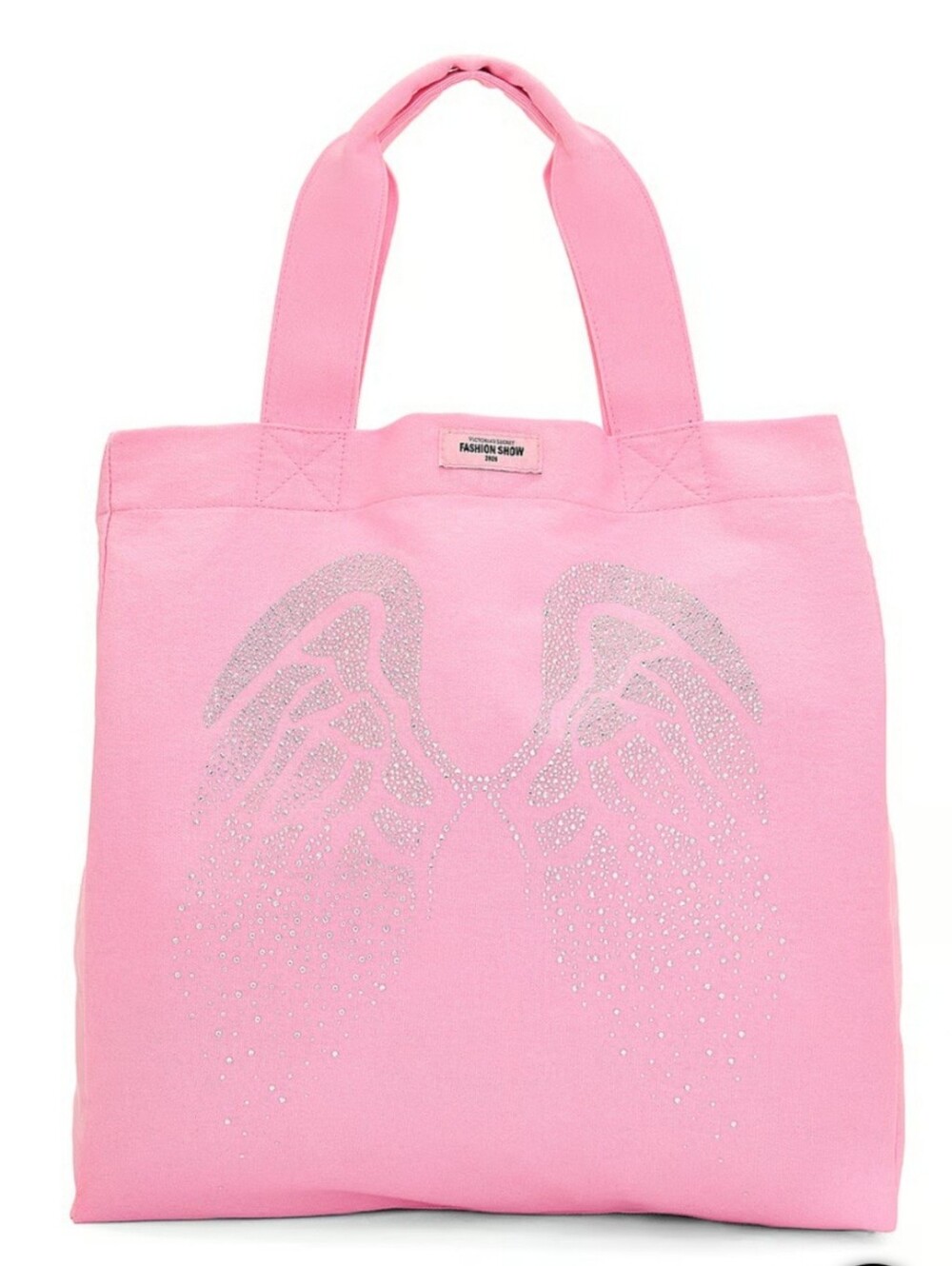 VSFS 26 VICTORIA'S SECRET Diamante Canvas Tote Bag PINK OMBRE BLING 100% COTTON
